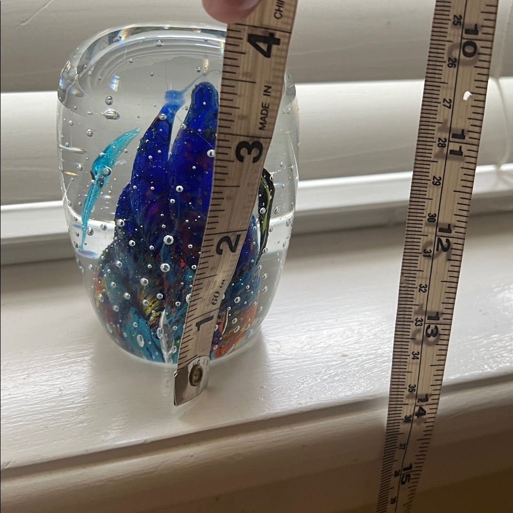 Murano Style Art Glass Paperweight Aquarium Fish Seahorse Colorful Decor kosta - Picture 7 of 7